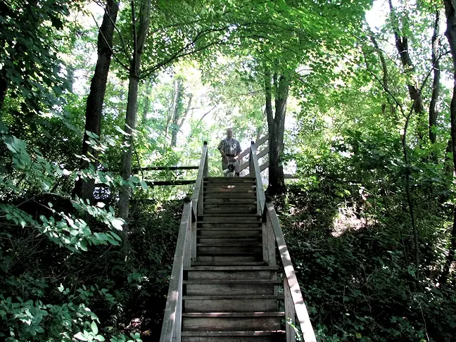 Hiking in the Ohiopyle State Park on the the Ferncliff Peninsula loop