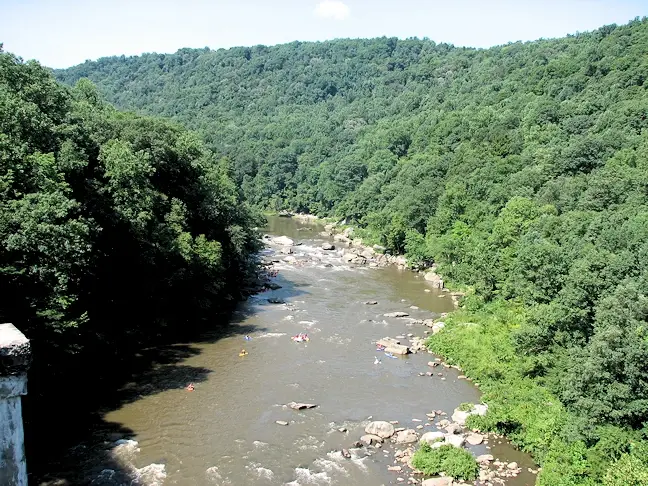 View of the Youghiogheny River from the Great Allegheny Passage (GAP) bike trail