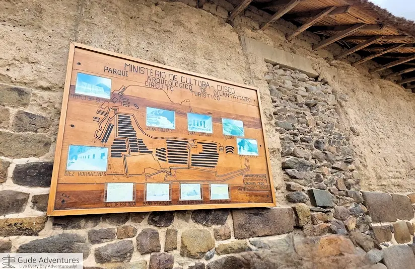 Map of the Ollantaytambo terraces