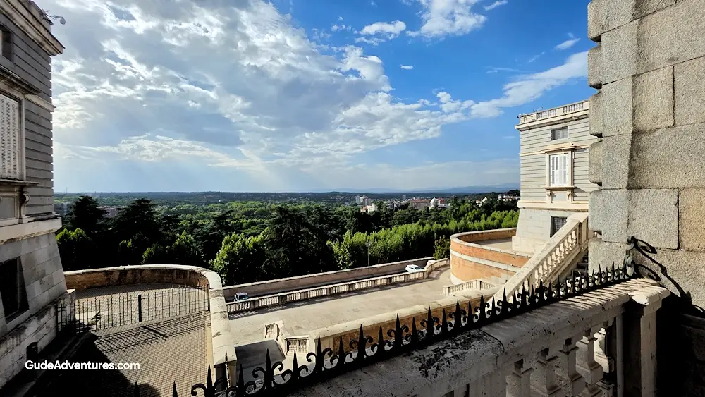 View from the back of the palace towards the Campo del Moro palace gardens