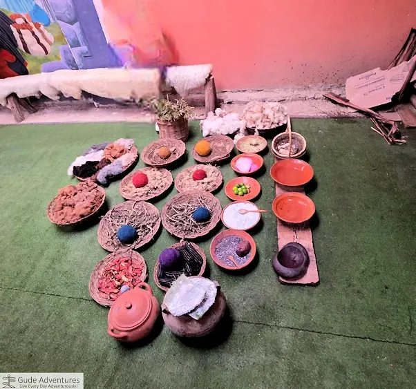 Demonstrating use of natural dyes at the Parwa Cultural Center 
