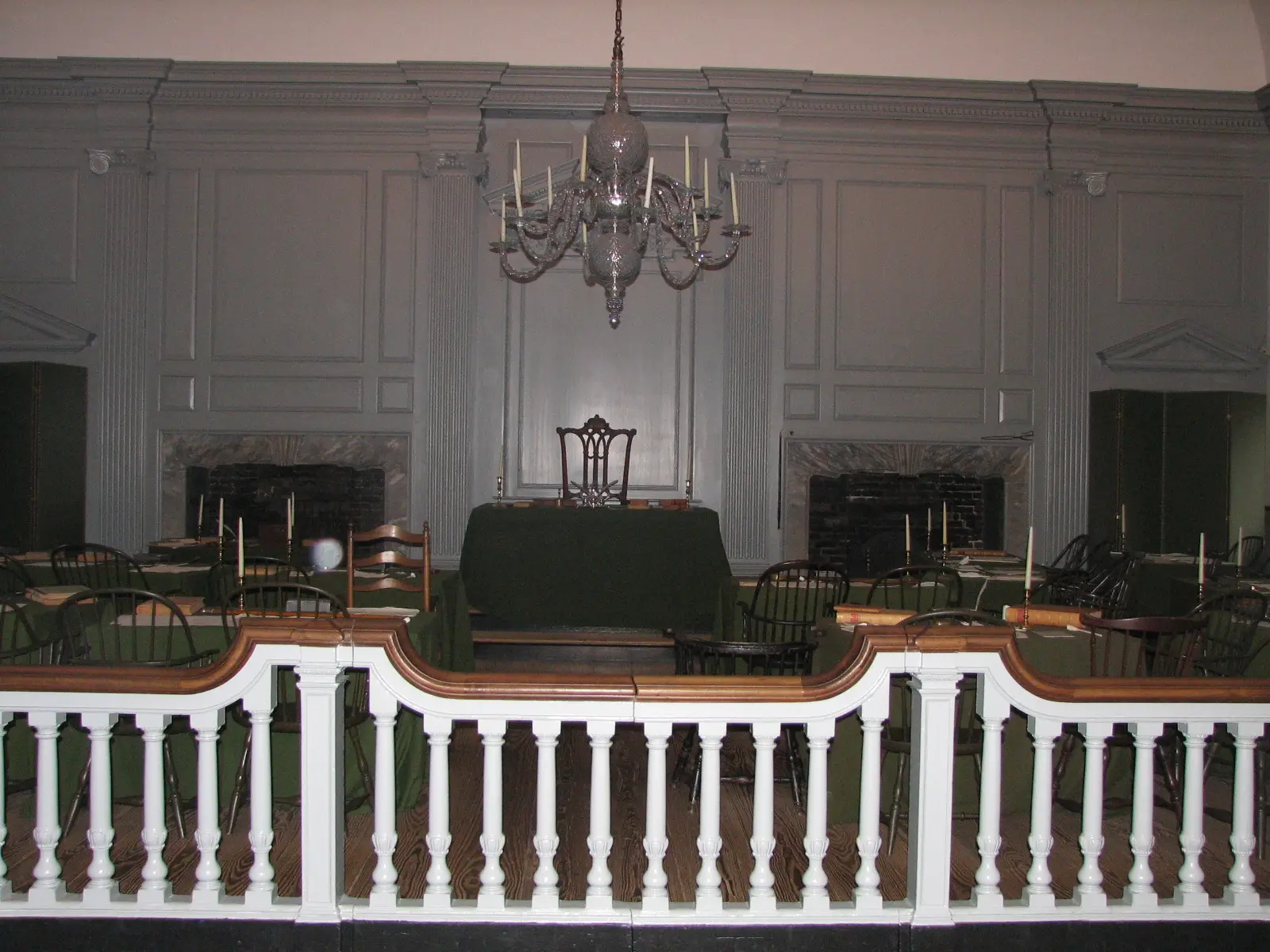 Inside Independence Hall.