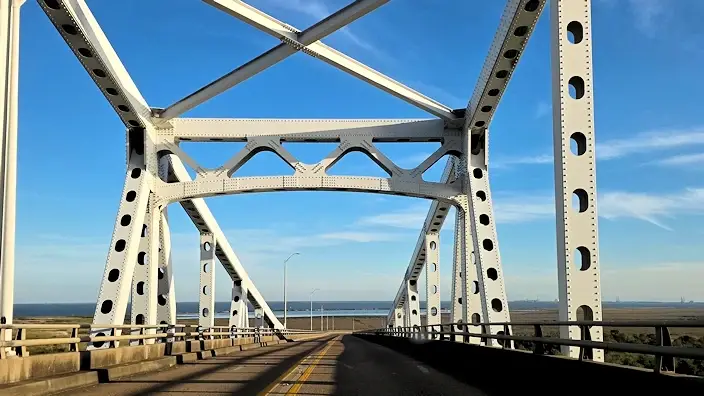 Dr Martin Luther King Memorial Bridge from Port Arthur to the coast  over the Sabine-Neches Waterway