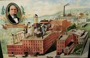 Painting of the brewery and downtown Pottsville
