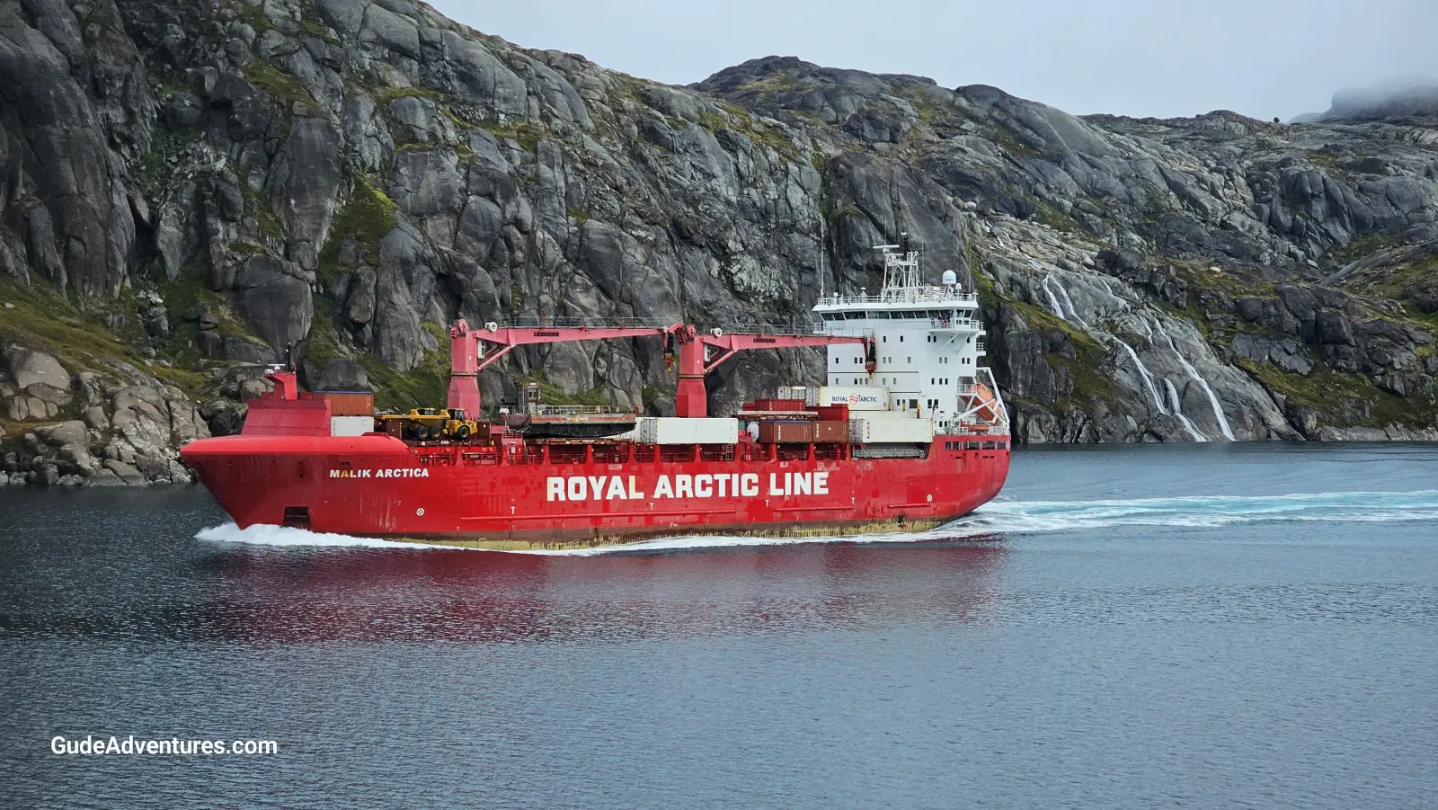Passing ship in the fjord