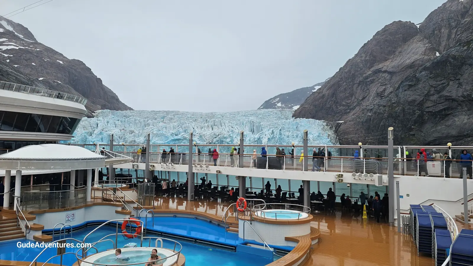 The Sermeq Avannarleq glacier from the deck of the ship