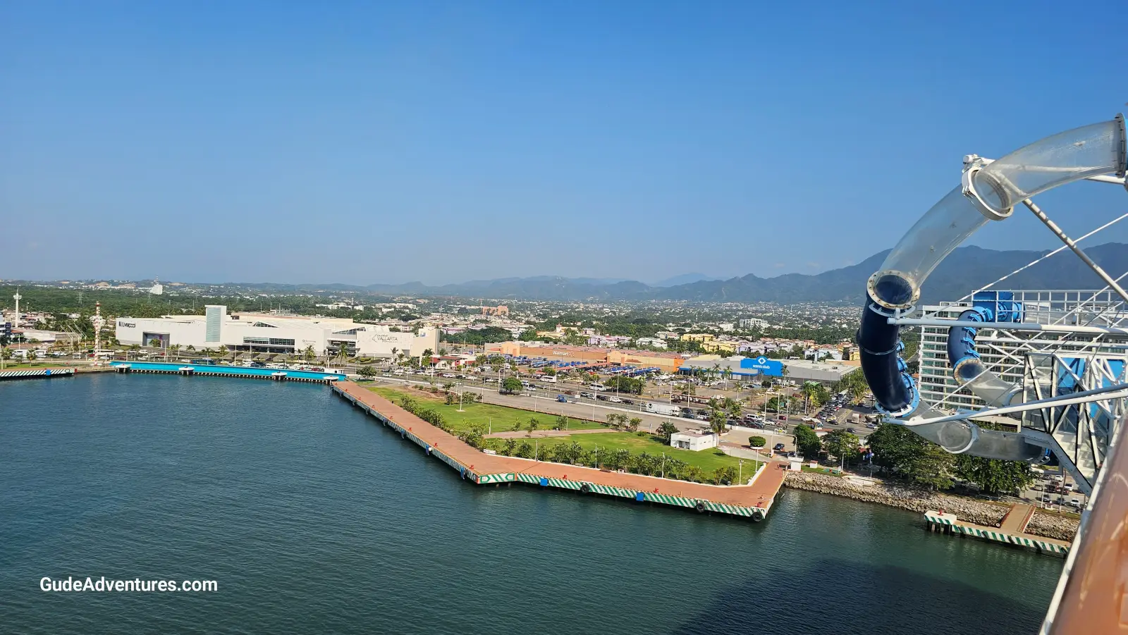 View of the Galerias Vallarta shopping mall from the cruise ship