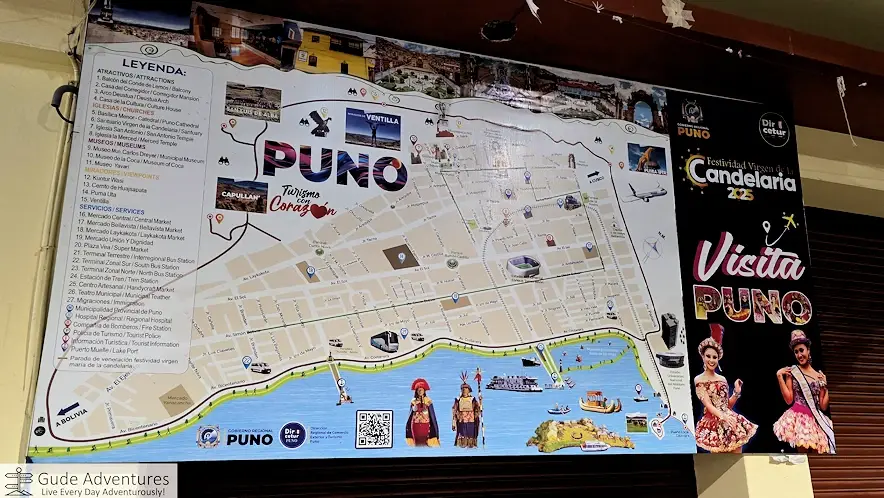 Map of Punon the Plaza de Armas