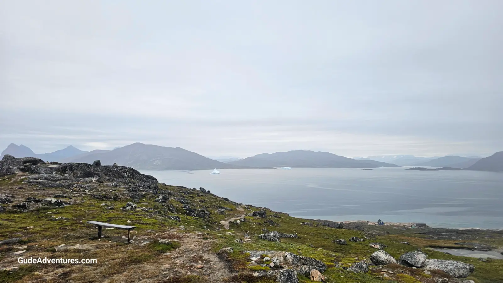 View across the fjord from the mountainside.