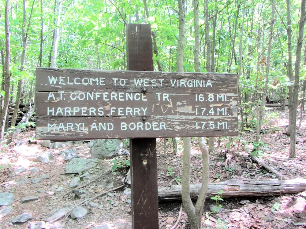 Virginia and West Virginia state line on the Appalachian trail