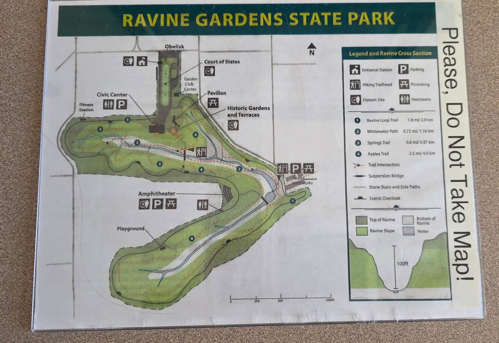 Map of Ravine Gardens State Park