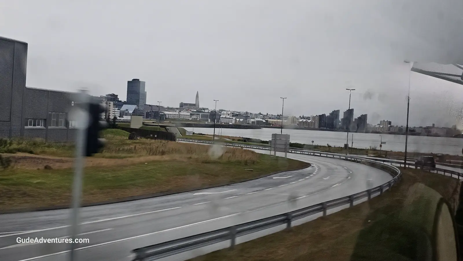 Highway from the port to downtown Reykjavík