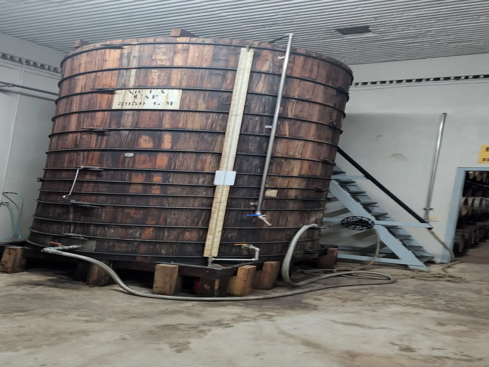 This old mixing tank where fruit and spices are added to the rum before aging.