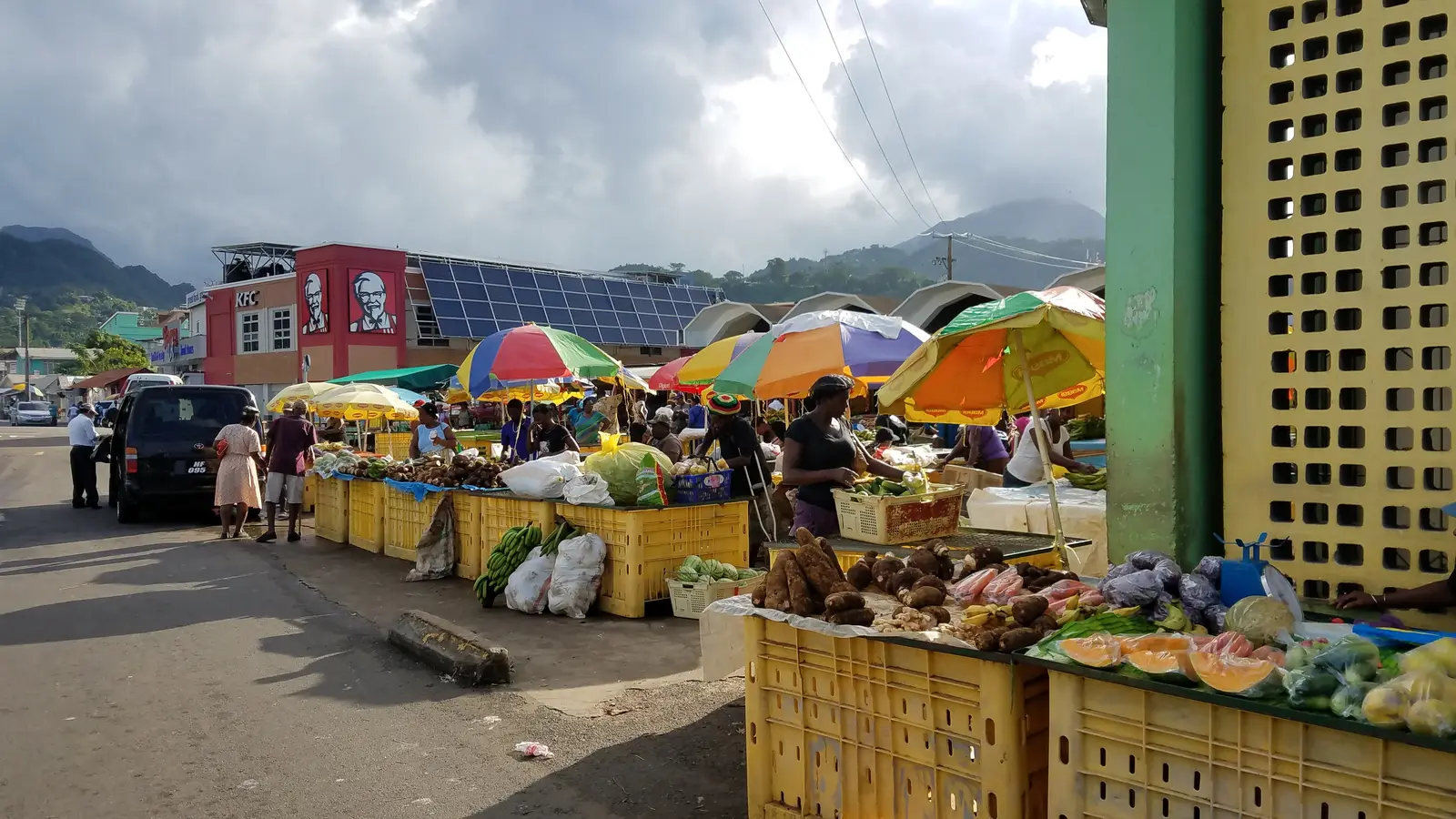 Market near the port at Roseau