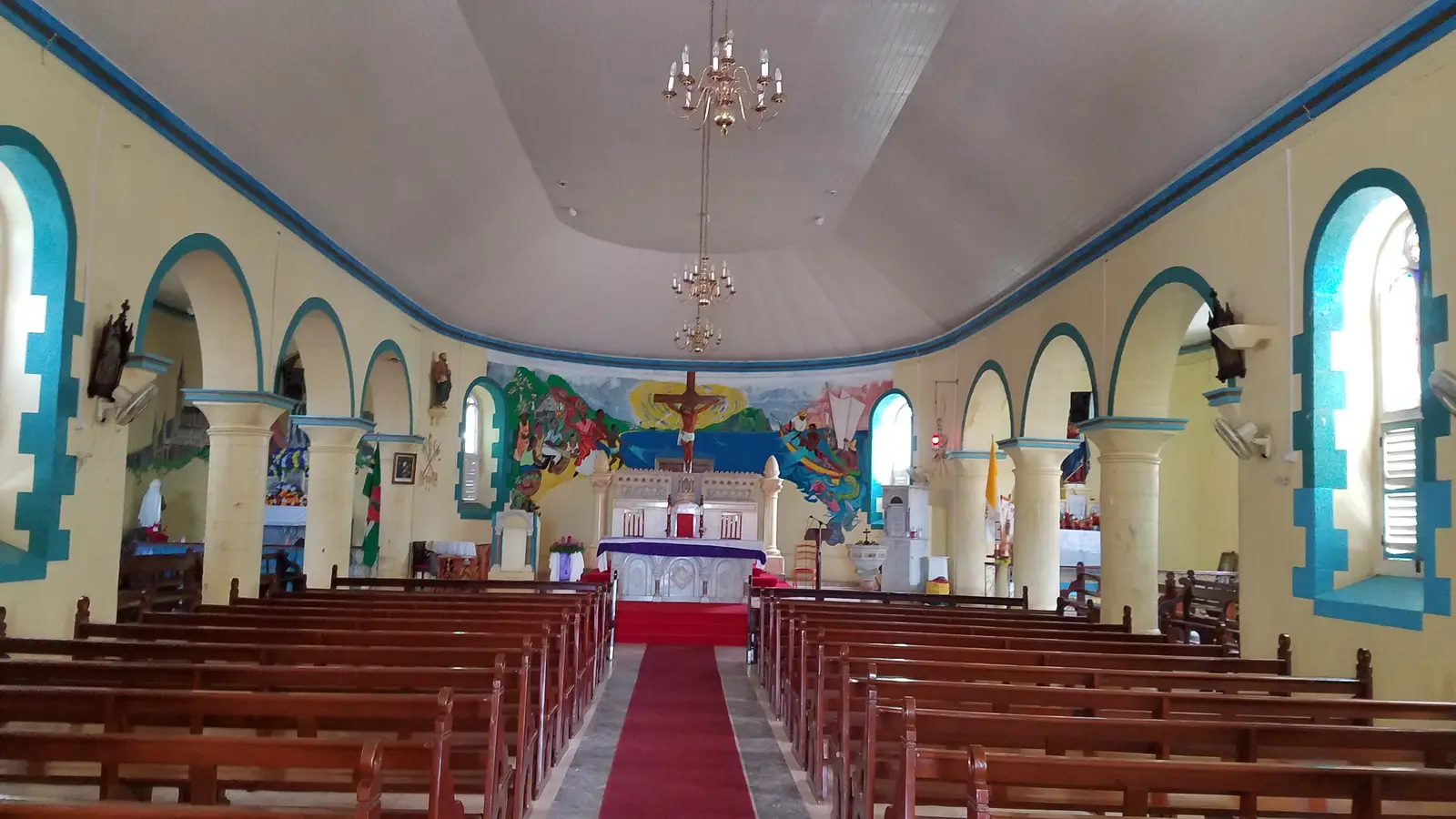 Inside St Mark Catholic Church in Soufriere
