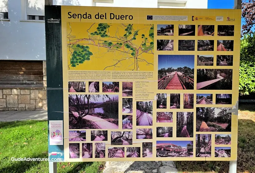 Map of hiking trail along the Duero River