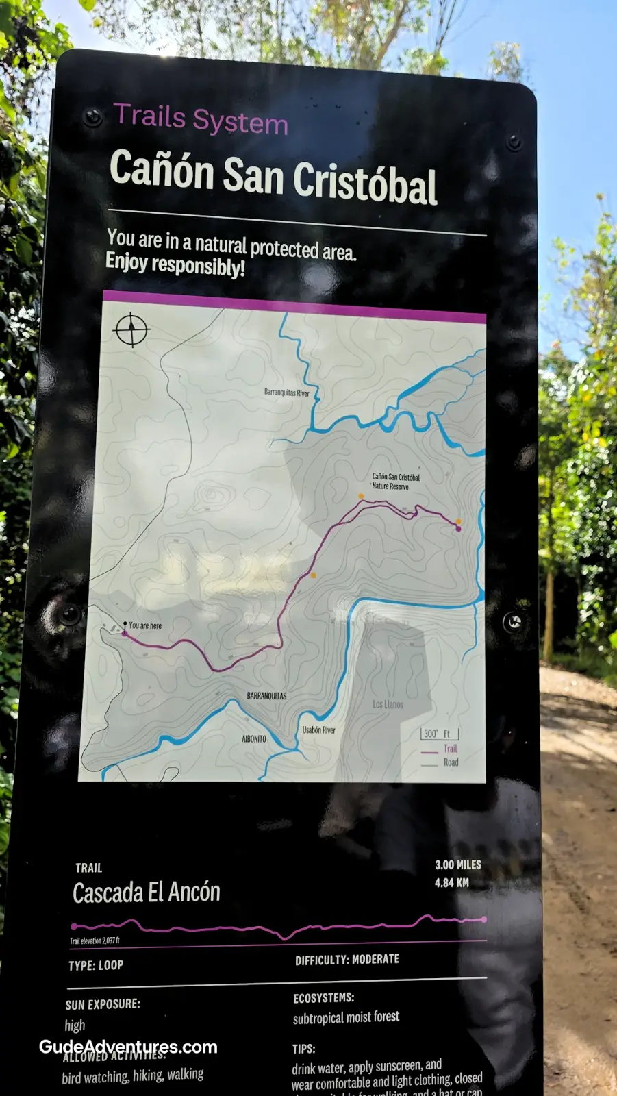 Cascada el Ancon trail