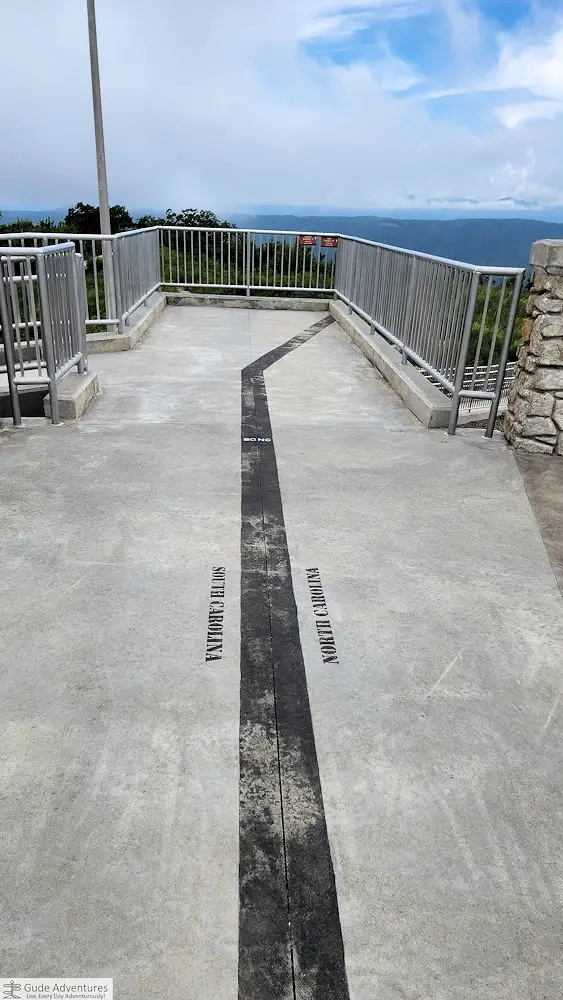 North Carolina and South Carolina State line on the Sassafras Mountain Observation Tower