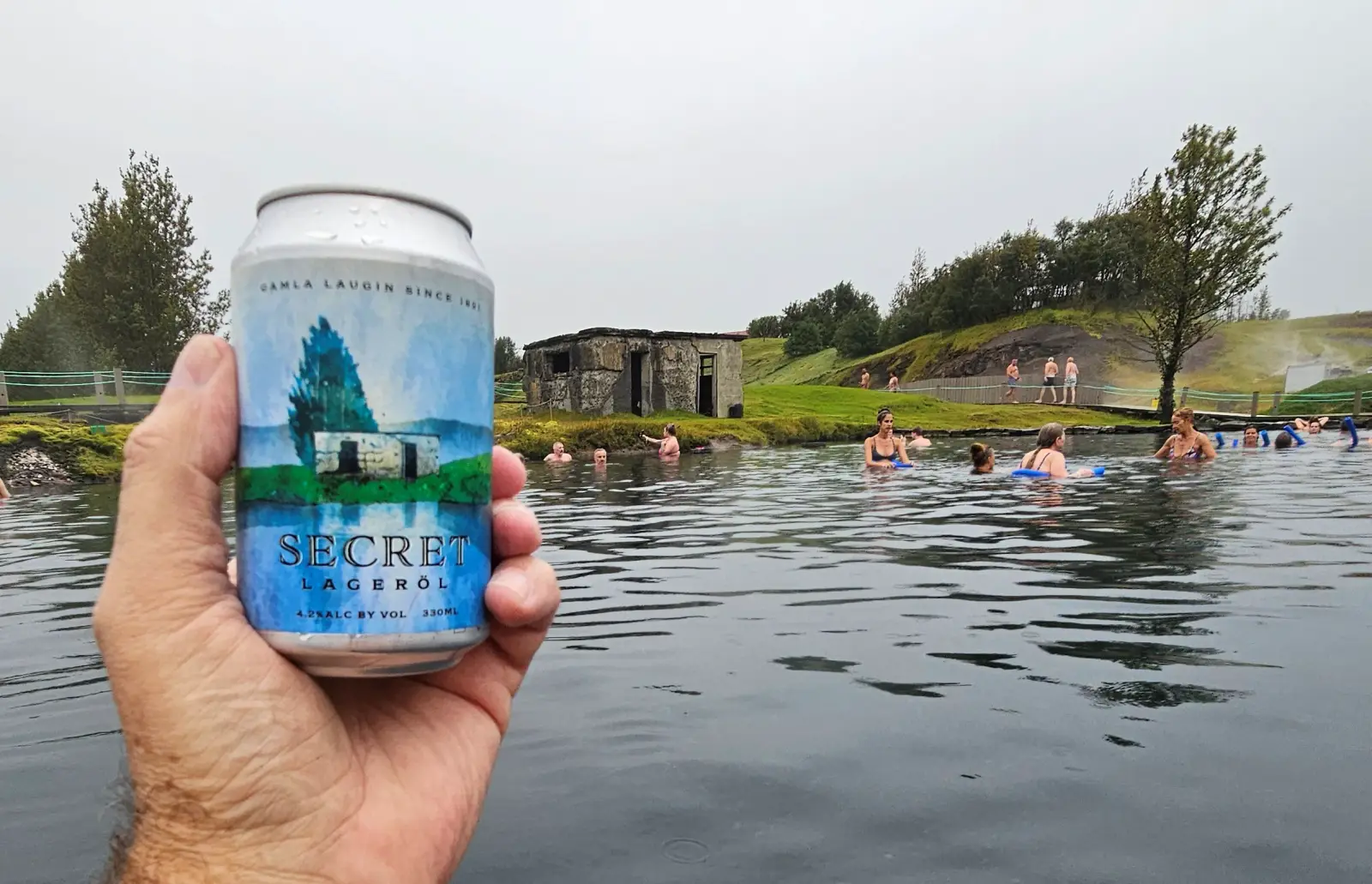 Secret Lagoon craft beer is available at the lagoon.