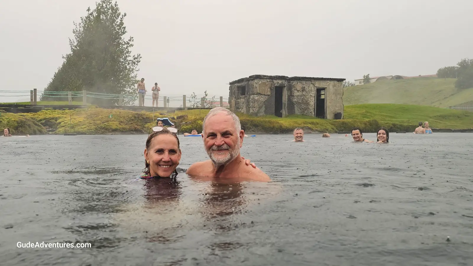 The Secret Lagoon's original 1891 bathhouse building still remains.