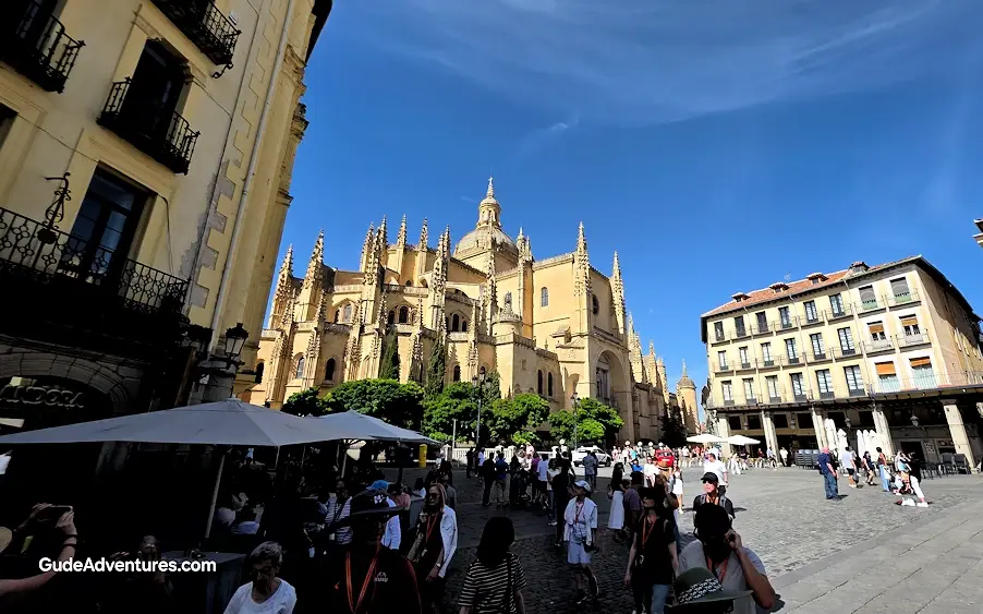 Segovia Cathedral from the Plaza Mayor