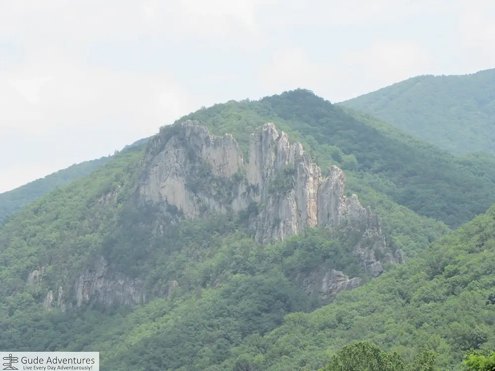 View of Seneca Rocks from the valley