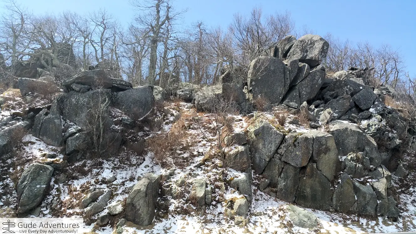Large rock outcrop on Skyline Drive