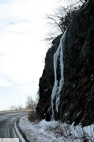 Frozen waterfall on Skyline Drive