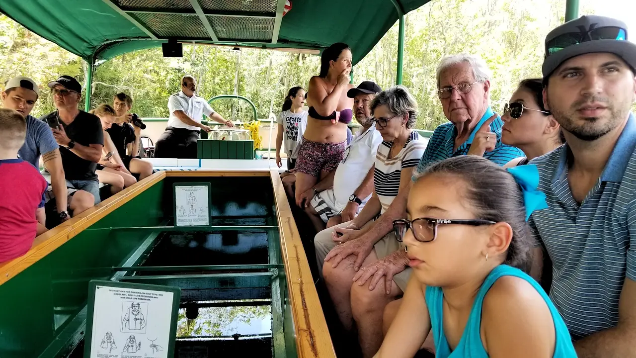 Inside the glass bottom boat