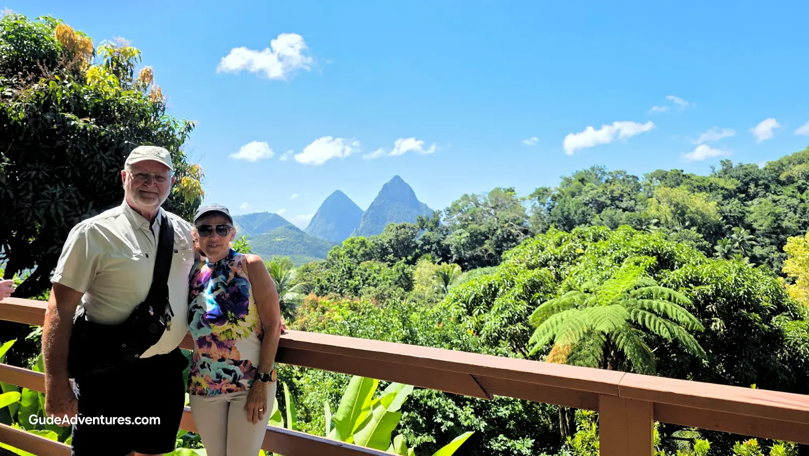View of the Pitons from Maranatha Gardens