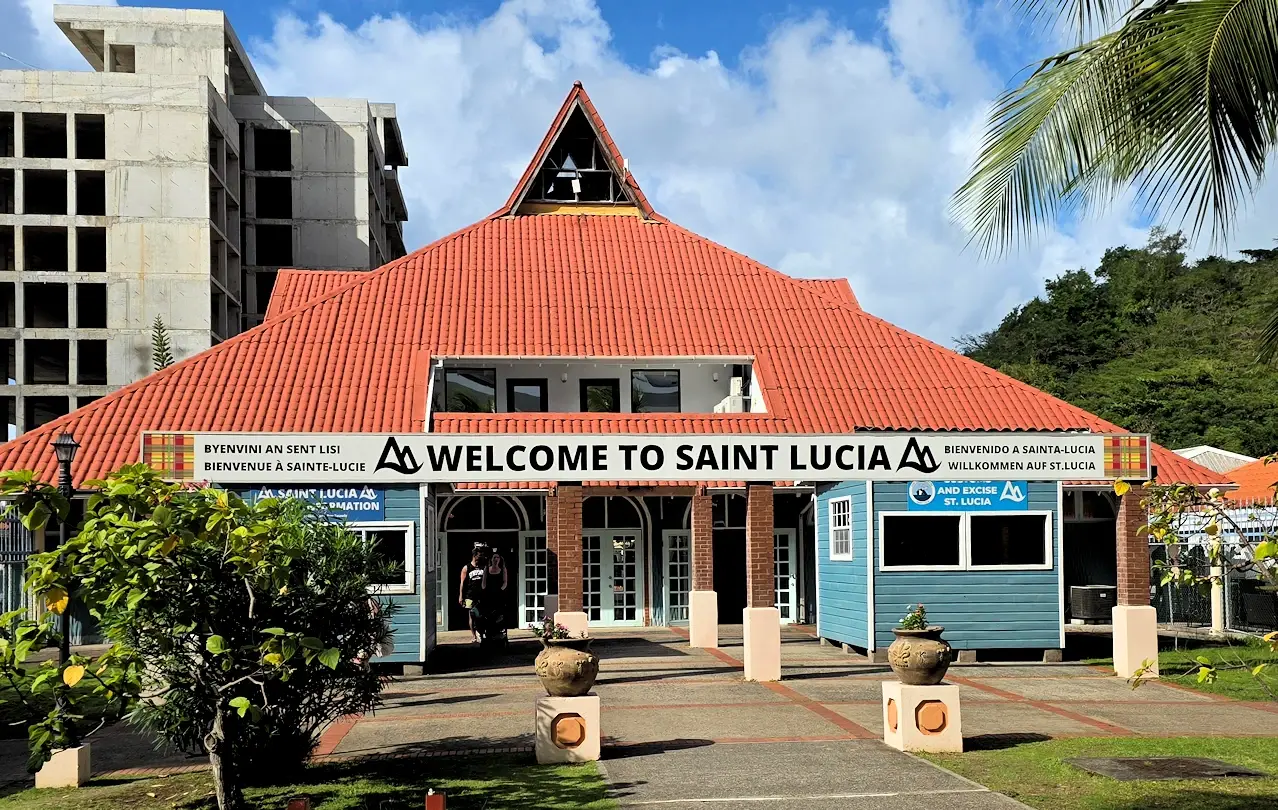 Entrance to the port at Castries, St Lucia