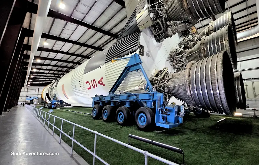 Bottom of the Saturn V rocket in the George Abbey Rocket Park