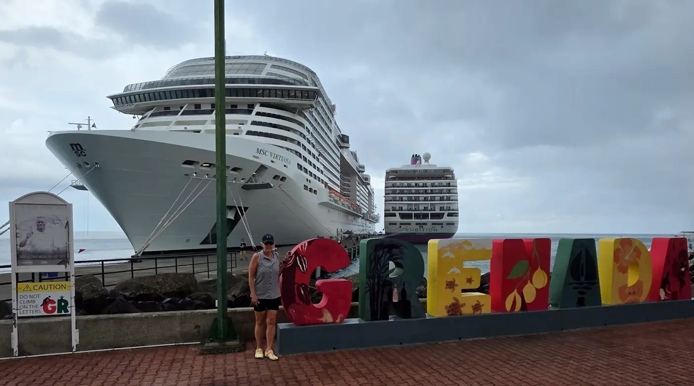 Grenada sign at the cruise ship terminal