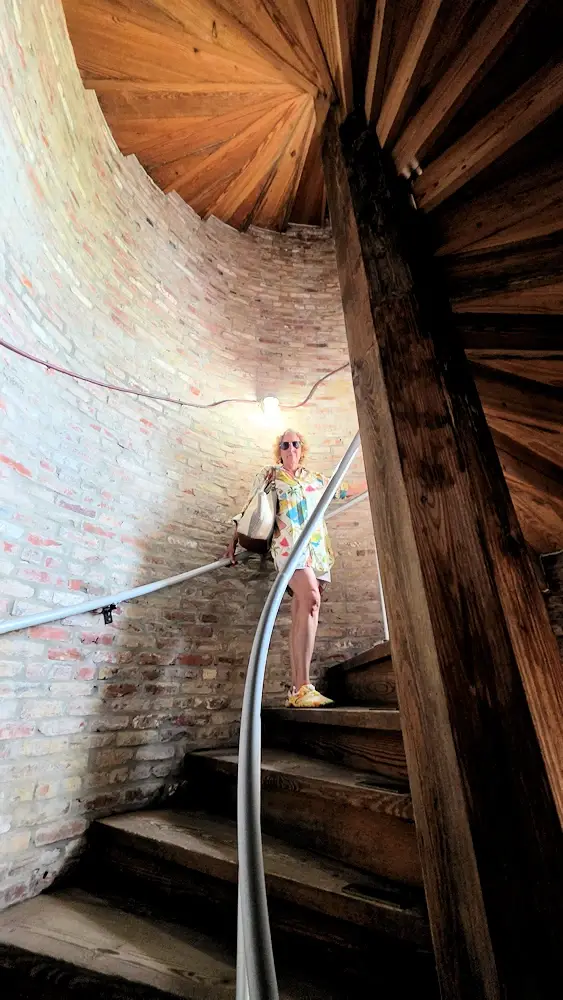 Stairs inside the lighthouse.