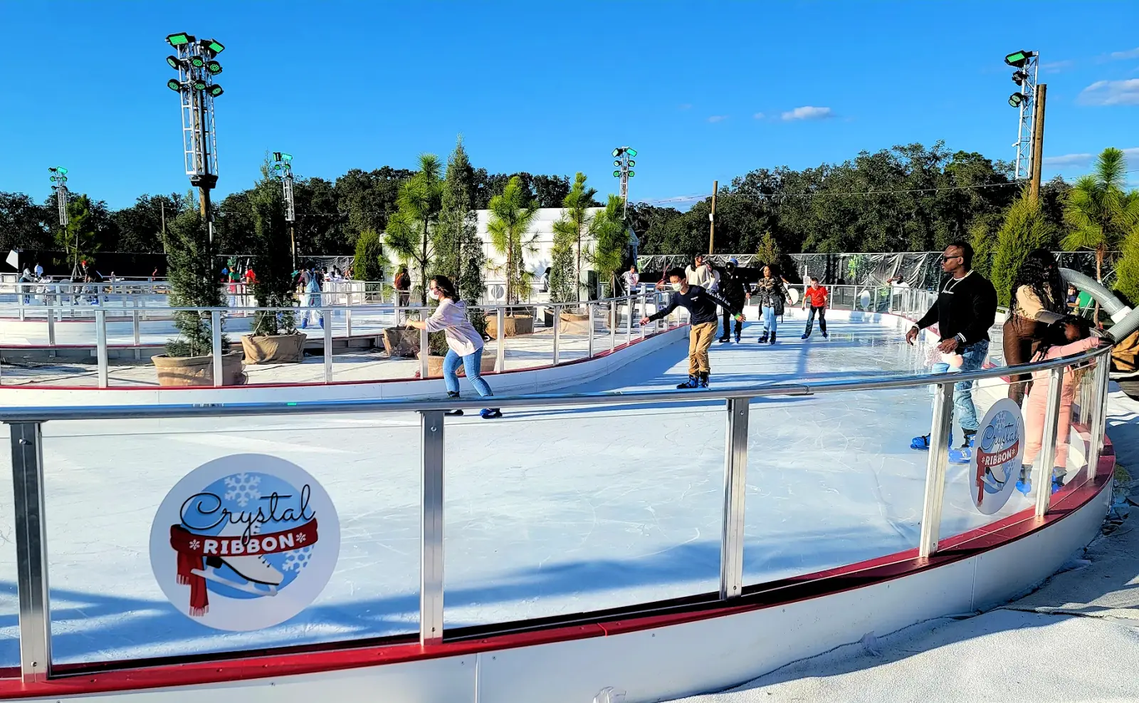 Ice skating at the Snowcat Ridge winter snowtubing and ice skating park