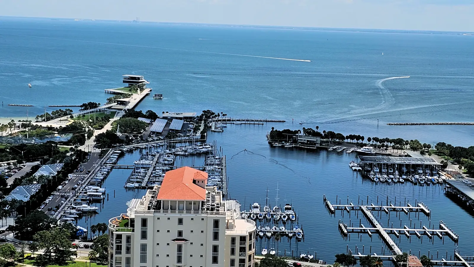 View of the St. Pete Pier and Central Yacht Basin
