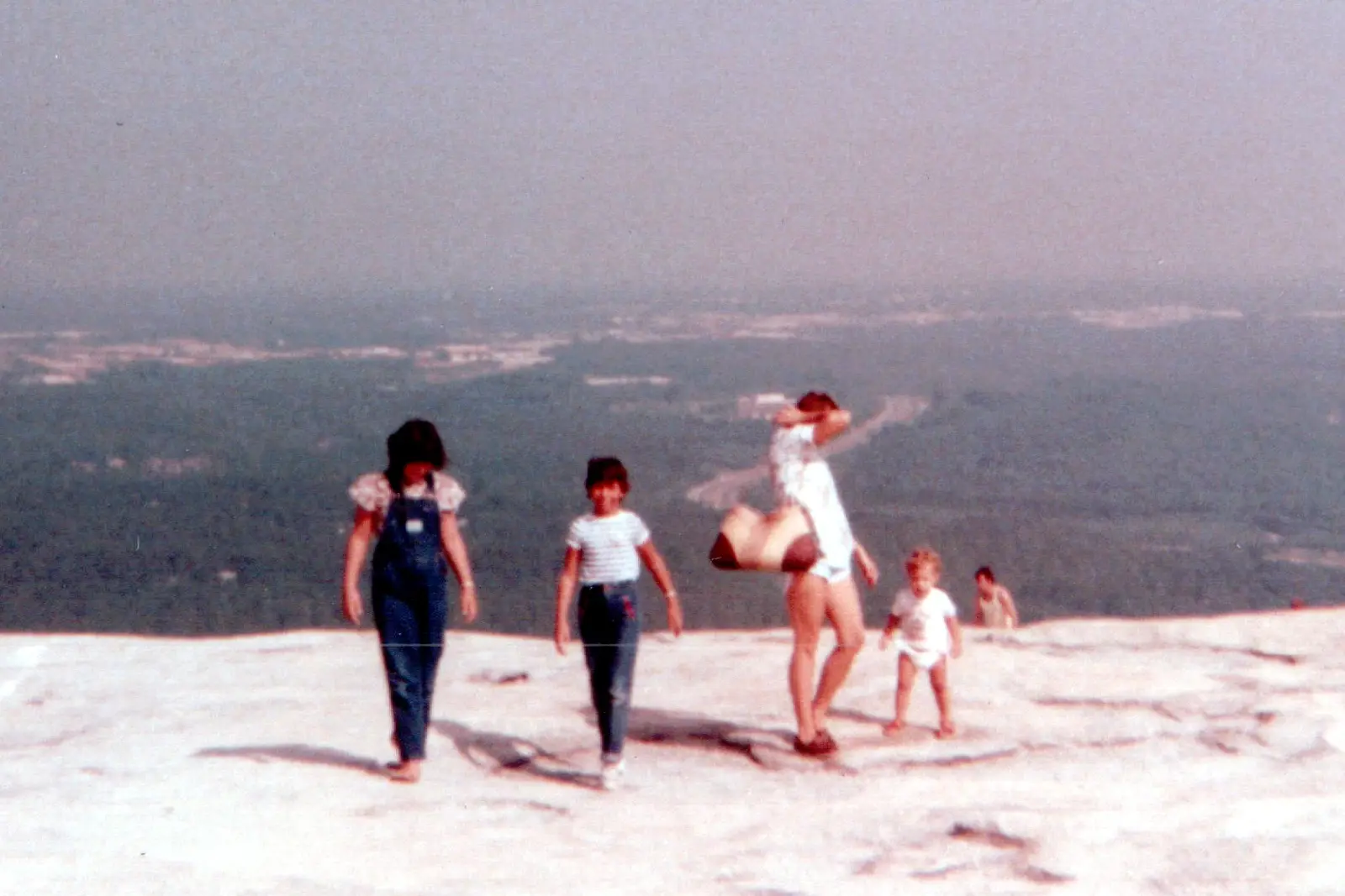 Walking on the summit of Stone Mountain