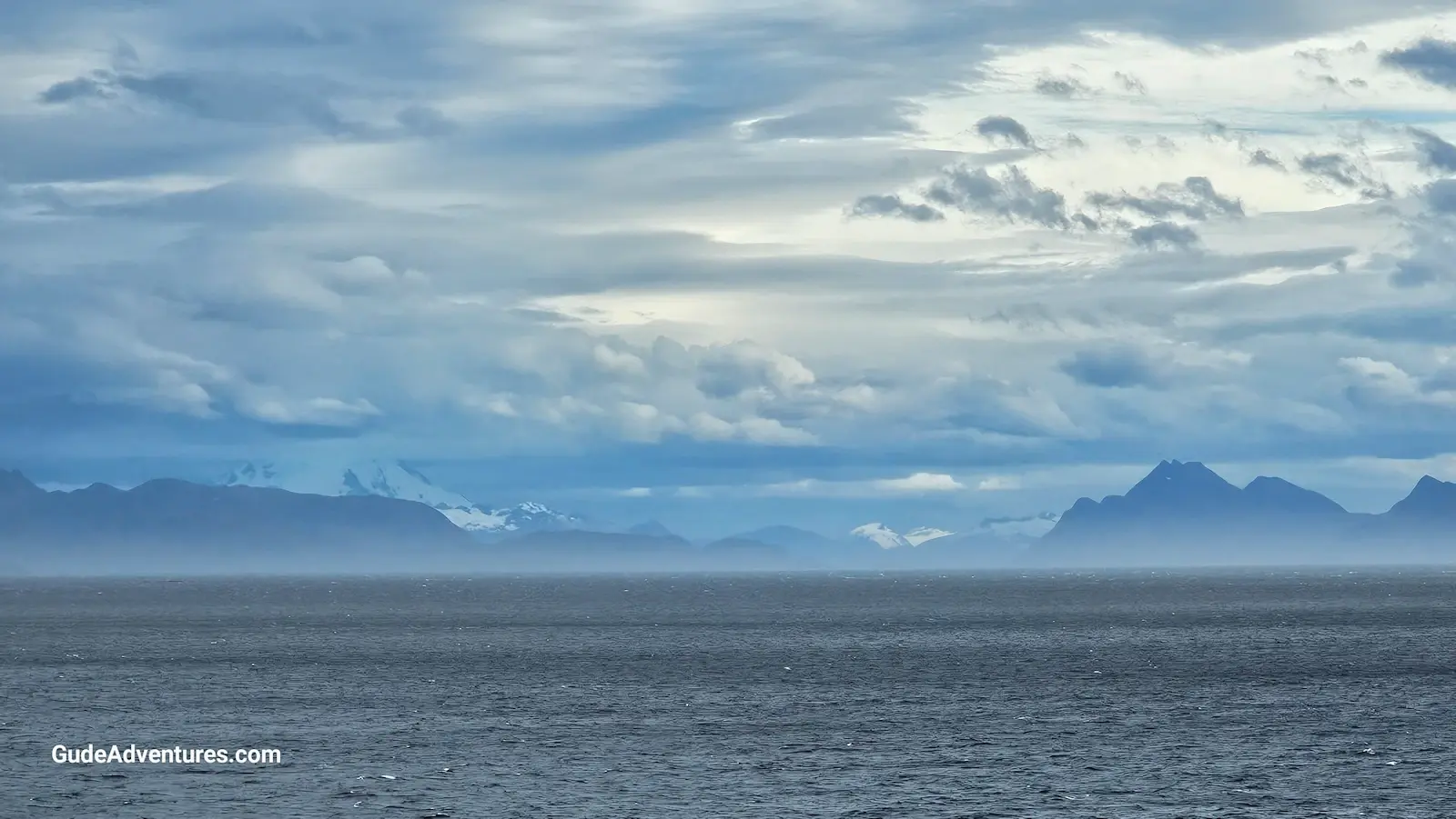 Foggy weather in the Straits of Magellan