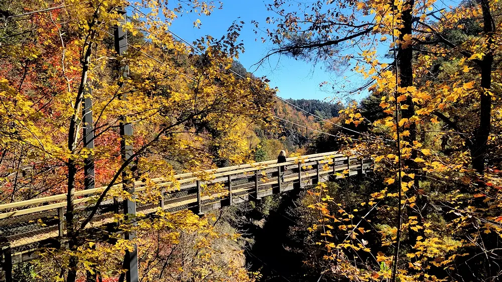 Suspension bridge 80 feet above the Talluah River in the Talluah Gorge
