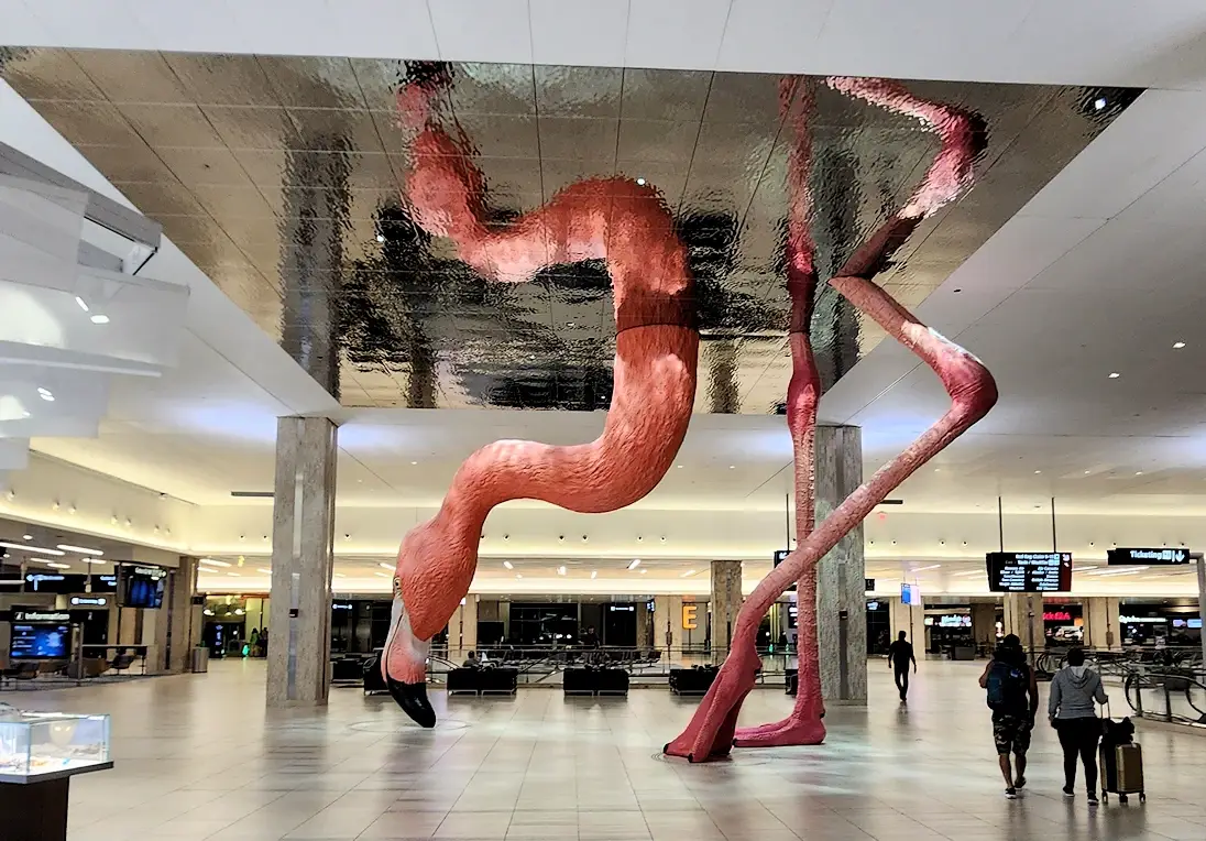 Phobe the Flamingo in the Tampa International Airport