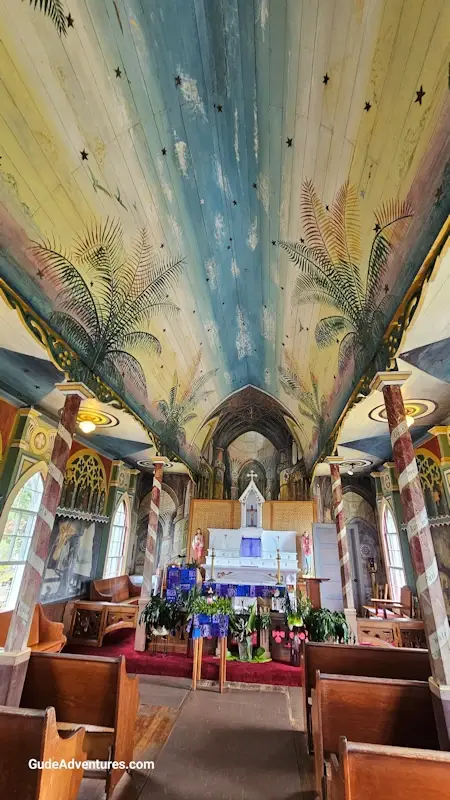 View of the ceiling of the  St. Benedict’s Painted Church 