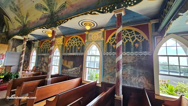 View of the right wall of the St. Benedict’s Painted Church 