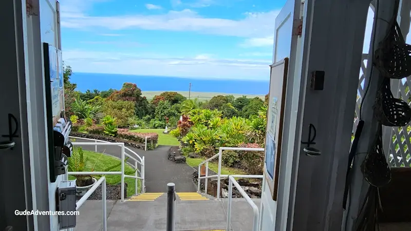 View out the front door of the St. Benedict’s Painted Church 