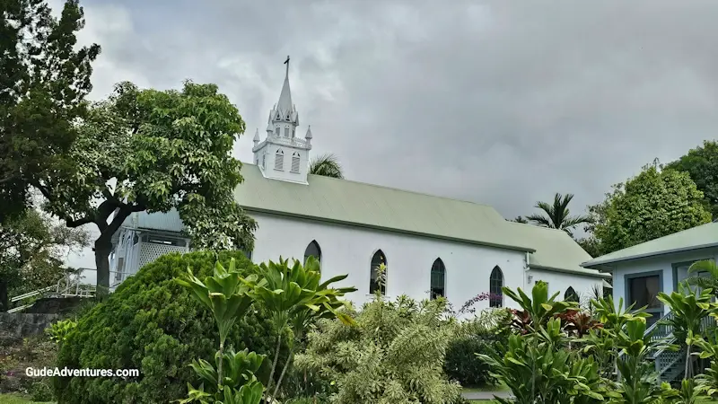 View of the St. Benedict’s Painted Church from the parking lot