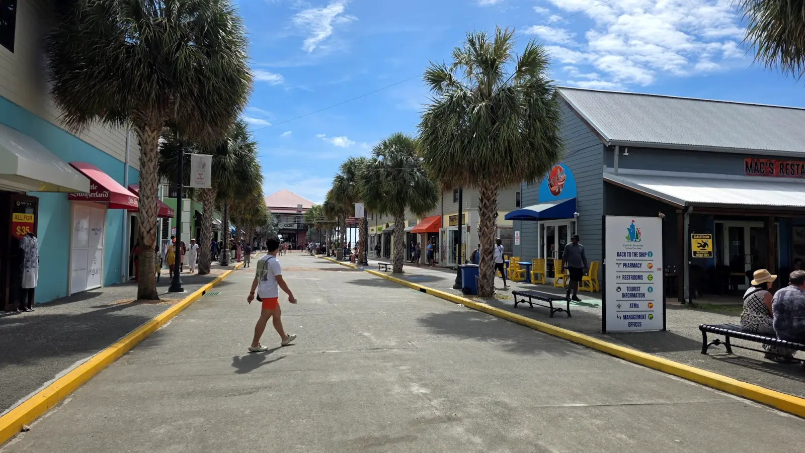 Shops at the Tortola Pier Park at the port in Tortola