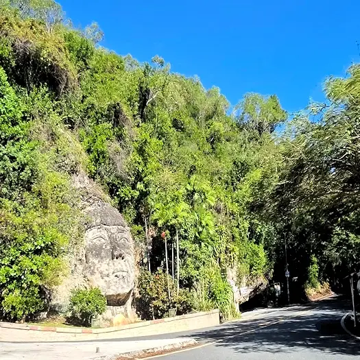 Cara del Indio Mabodamaca sculpture on highway 2 just west of Tunel Guajacaca 