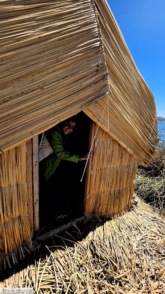 Inside one of the five homes on the floating island