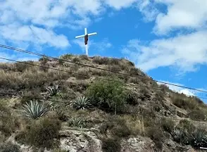 Cross on hilltop near Urubamba