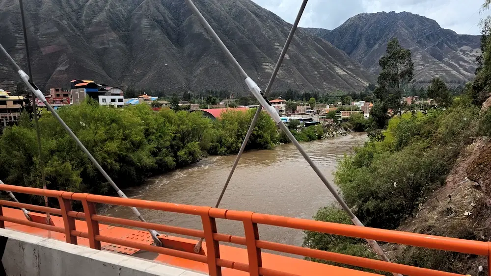 Urubamba River bridge in Urubamba