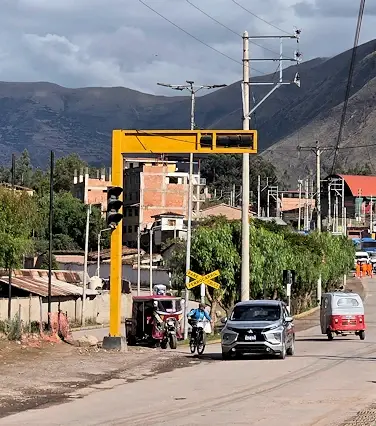 Inca Rail railway crossing in Urubamba